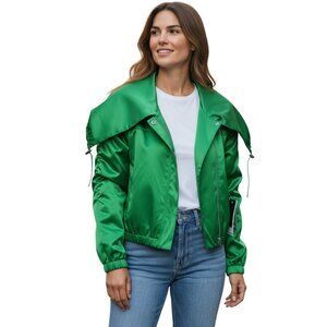 KENNETH COLE REACTION Kelly Green Lined Satin Look Jacket - NWT - Size Small